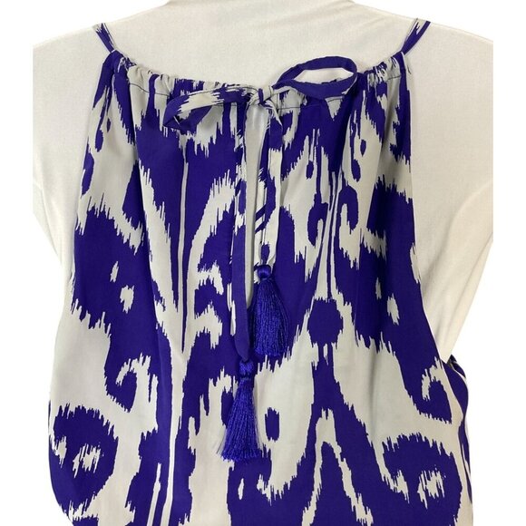 Athleta Ikat Bloom Purple & White Ripple Halter Maxi Dress Back Tie XXS - Picture 5 of 9